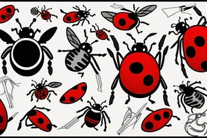evil lady bug tattoo idea