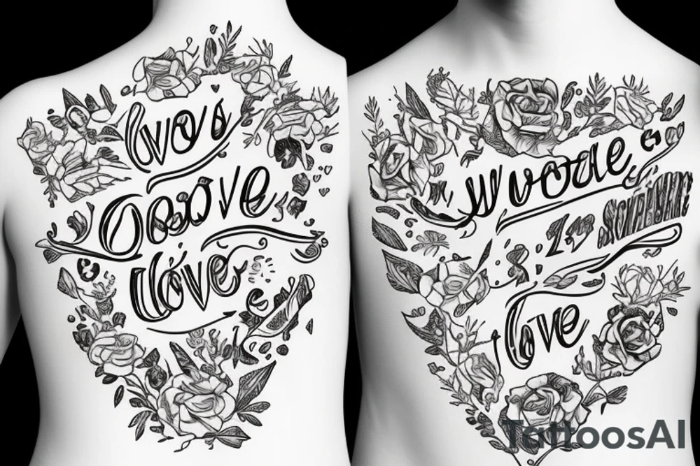 words have love tattoo idea