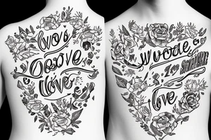words have love tattoo idea