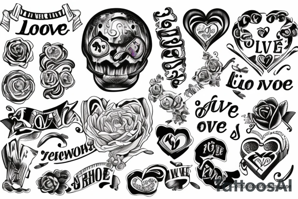 words have love tattoo idea