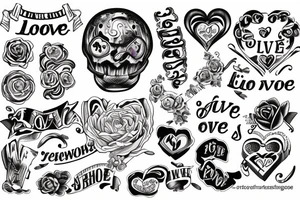 words have love tattoo idea
