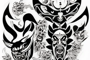 oni mask tattoo idea