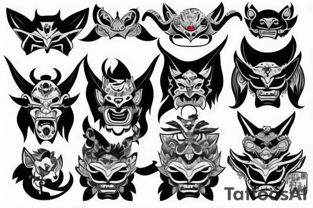 oni mask tattoo idea