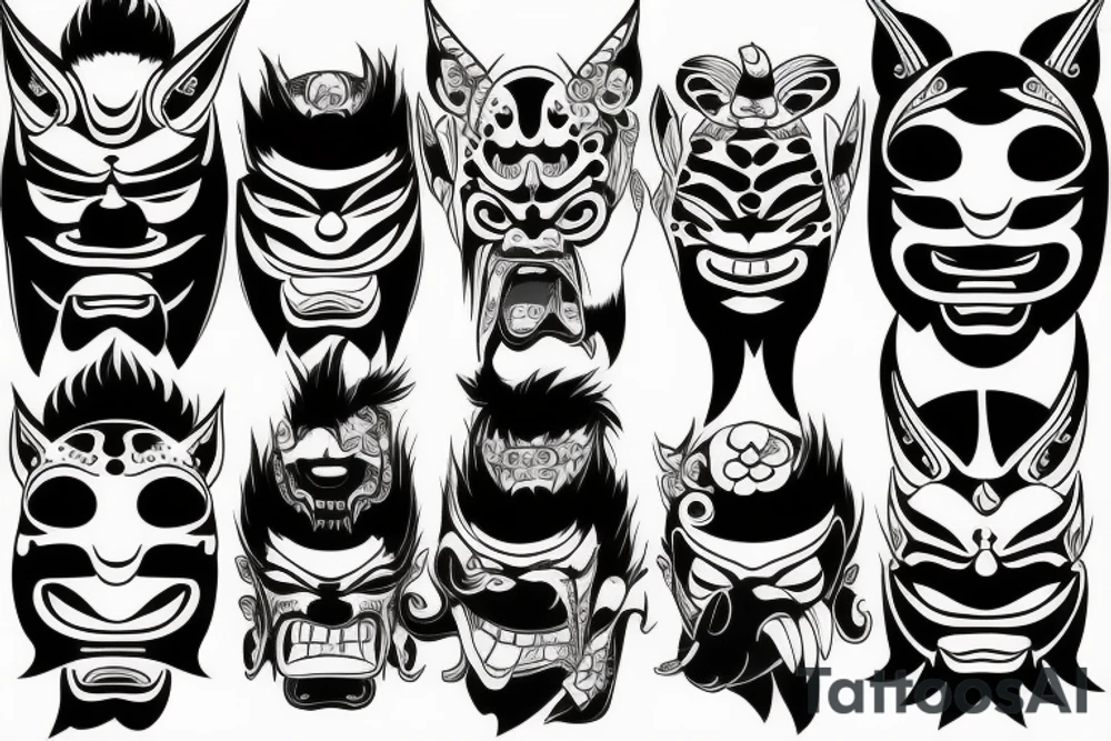 oni mask tattoo idea