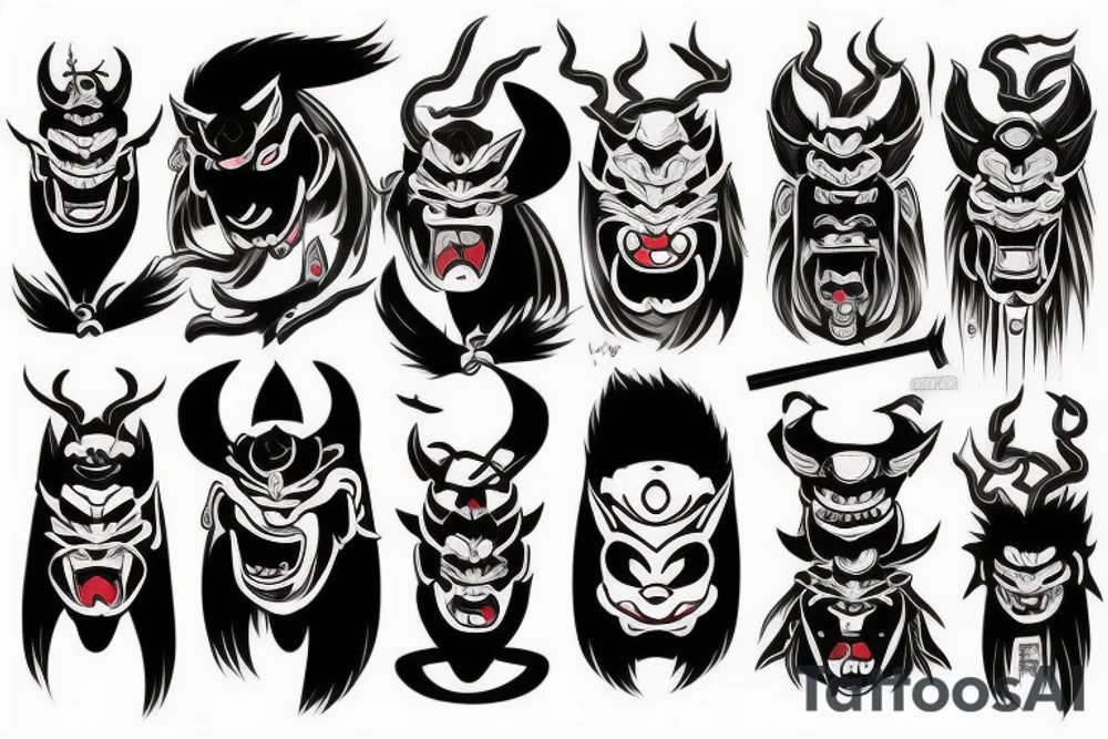 oni mask tattoo idea