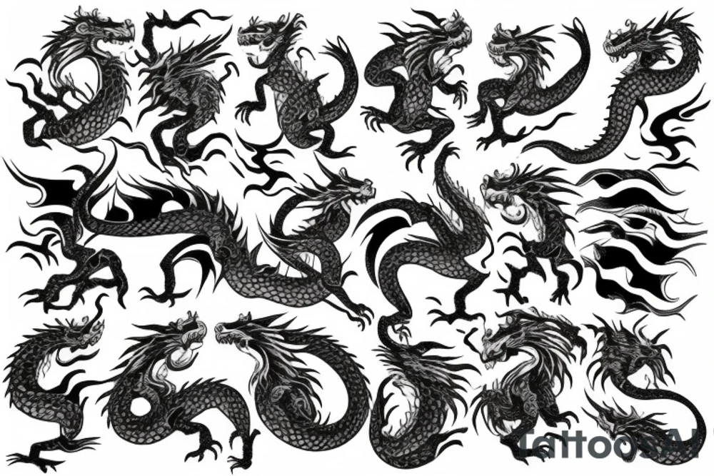 dragon and tiger tattoo idea