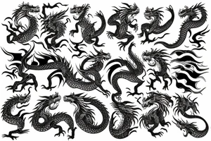 dragon and tiger tattoo idea