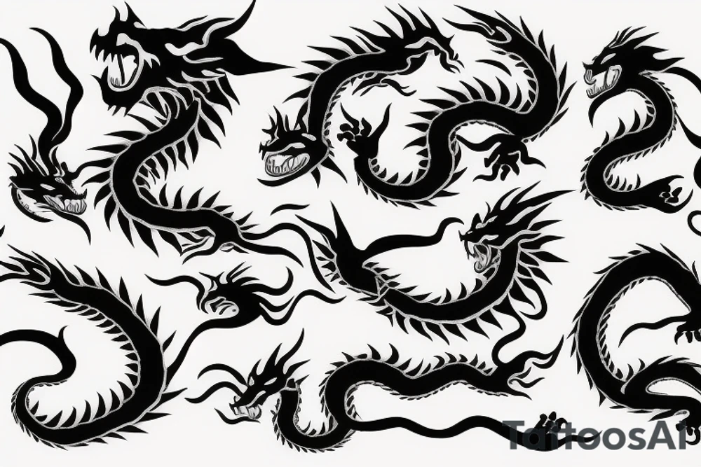 dragon and tiger tattoo idea