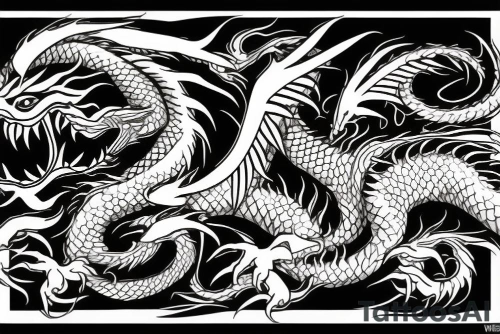 dragon and tiger tattoo idea