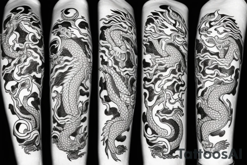 dragon and tiger tattoo idea