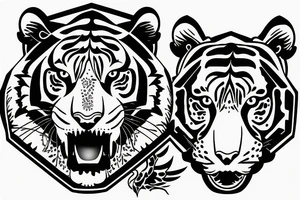 tiger ungry tattoo idea