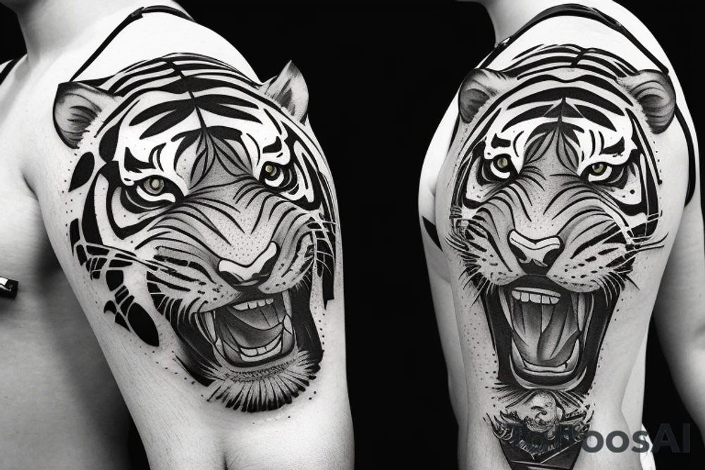 tiger ungry tattoo idea