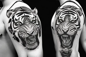 tiger ungry tattoo idea