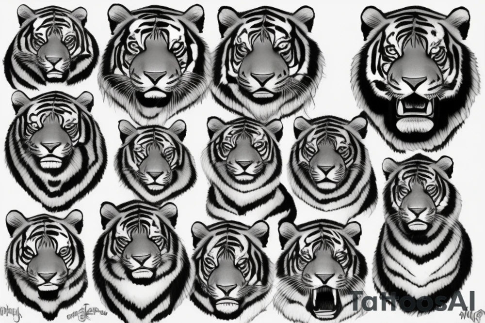 tiger ungry tattoo idea
