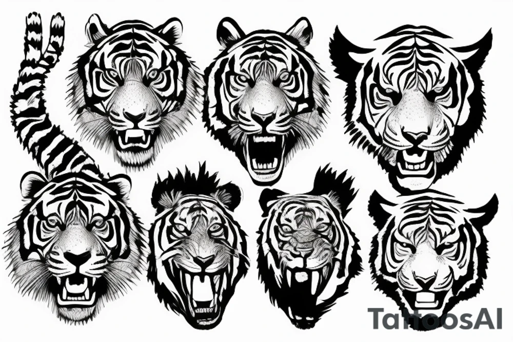tiger ungry tattoo idea