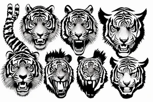 tiger ungry tattoo idea