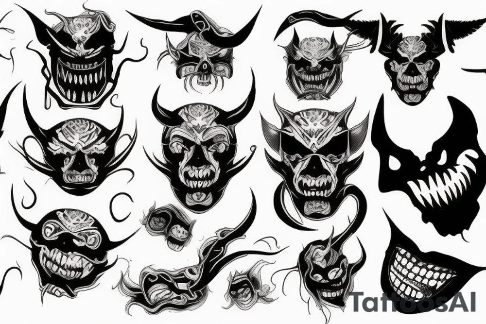 demon face tattoo idea