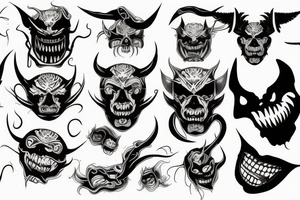demon face tattoo idea