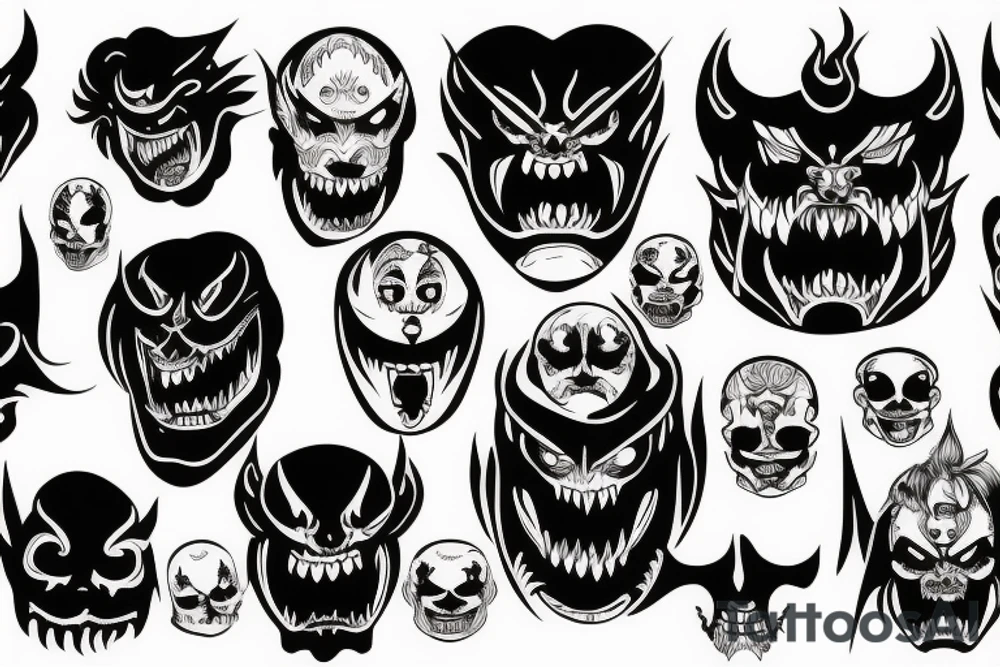 demon face tattoo idea