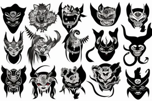 oni mask tattoo idea