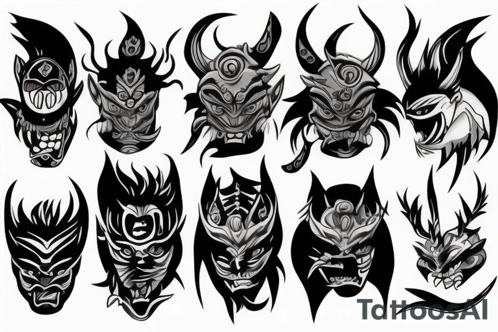 oni mask tattoo idea