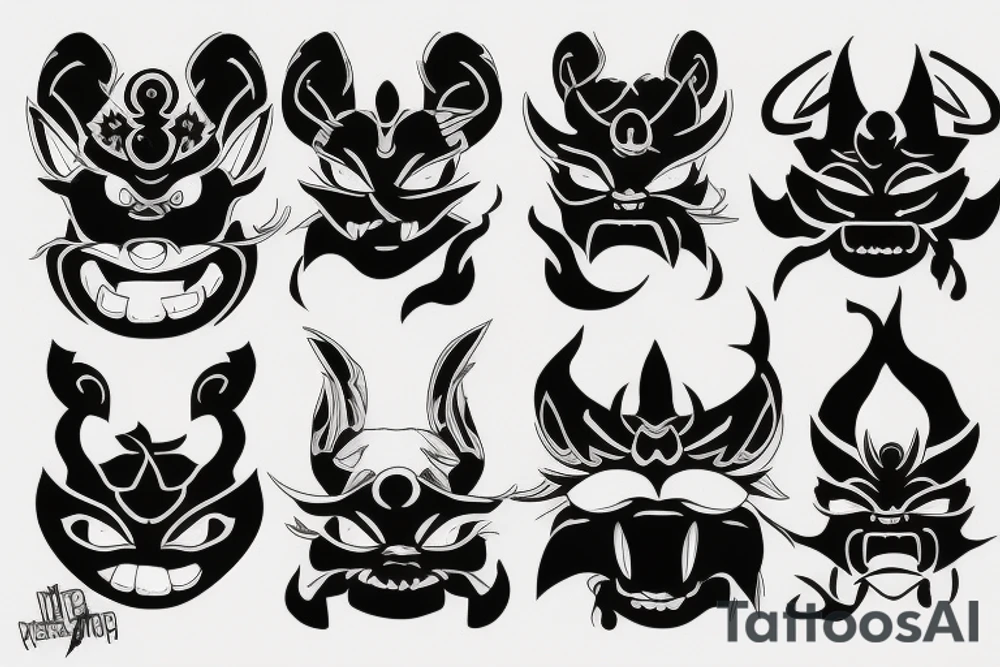 oni mask tattoo idea