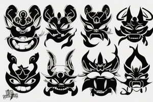 oni mask tattoo idea