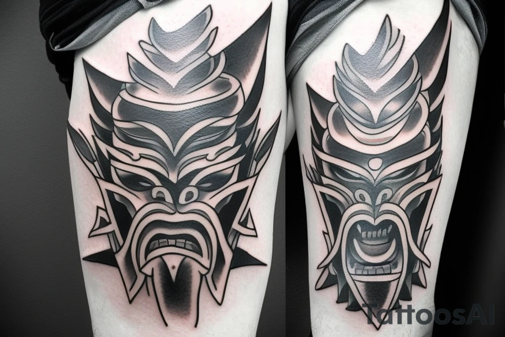oni mask tattoo idea