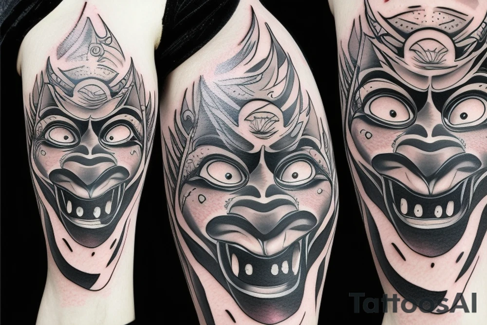 oni mask tattoo idea
