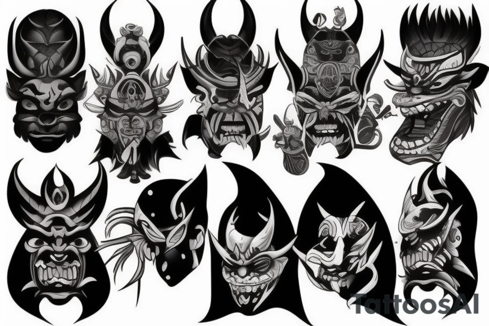 oni mask tattoo idea