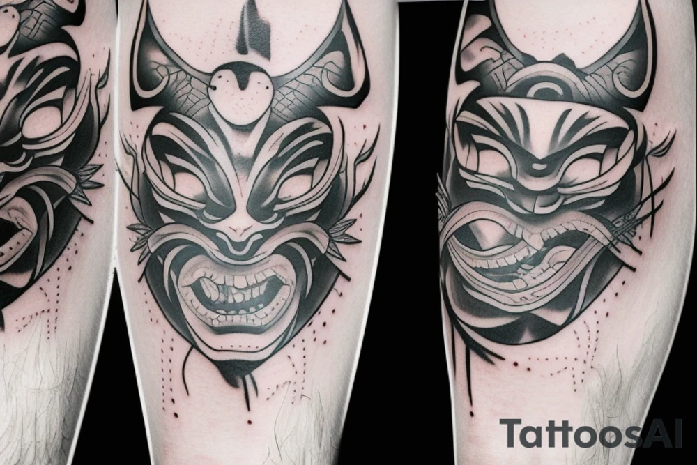 oni mask tattoo idea