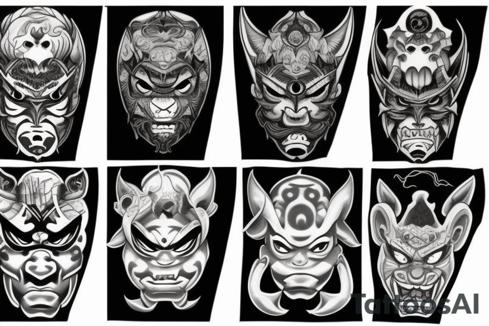 oni mask tattoo idea