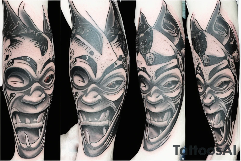 oni mask tattoo idea