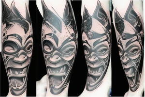 oni mask tattoo idea