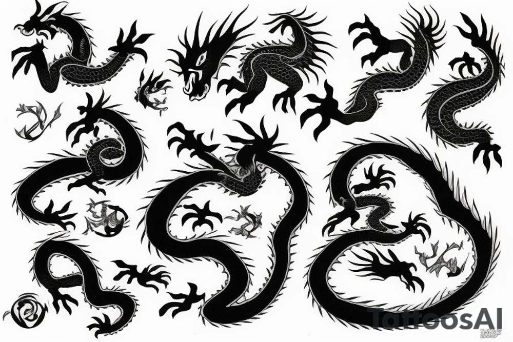 dragon figthing tattoo idea