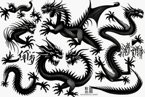dragon figthing tattoo idea
