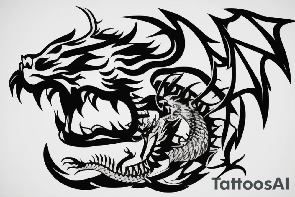 dragon fighting with a tiger tattoo idea