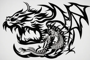 dragon fighting with a tiger tattoo idea