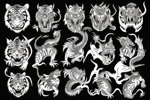 dragon fighting with a tiger tattoo idea