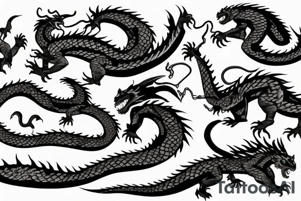 dragon fighting with a tiger tattoo idea