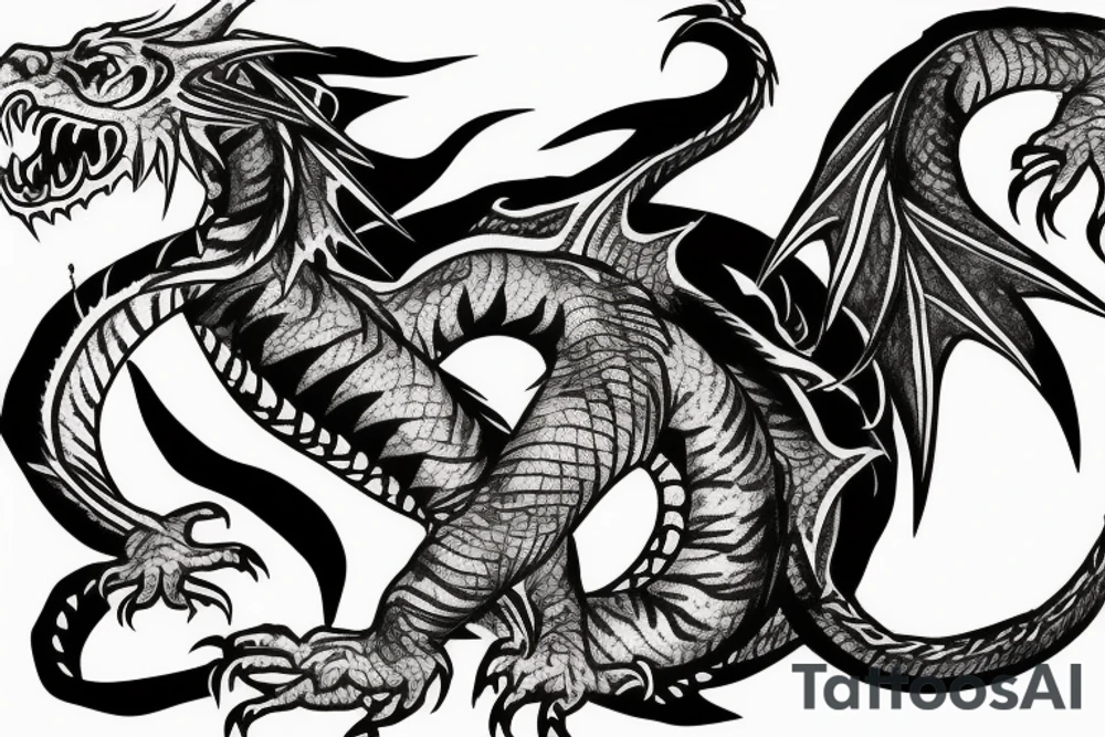 dragon fighting with a tiger tattoo idea
