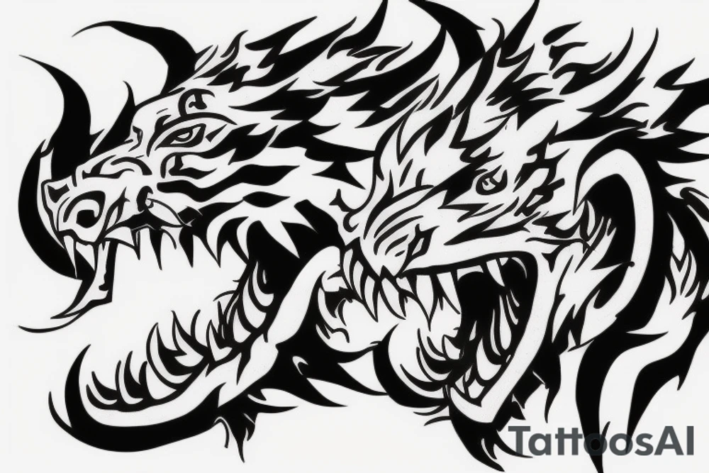 dragon fighting with a tiger tattoo idea