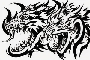dragon fighting with a tiger tattoo idea