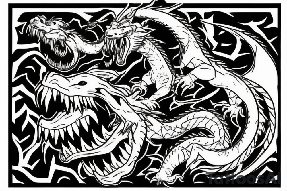 dragon fighting with a tiger tattoo idea