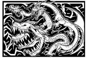dragon fighting with a tiger tattoo idea