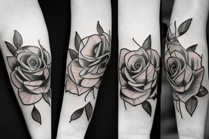roses with butterfly in between, forearm tattoo tattoo idea