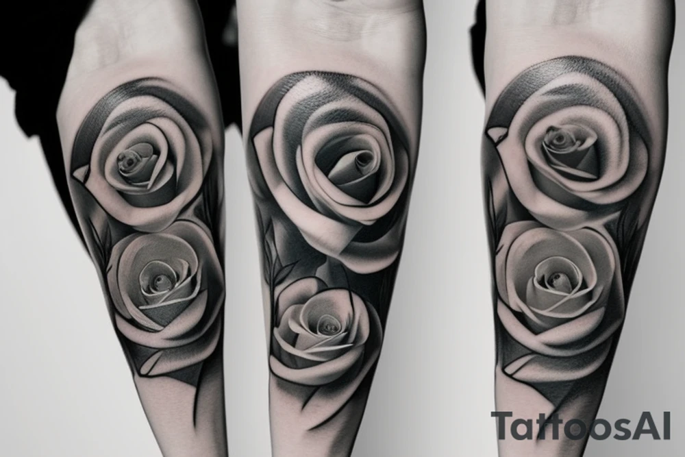roses with butterfly in between, forearm tattoo tattoo idea