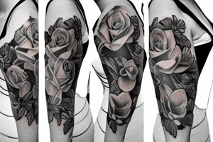 roses with butterfly , sleeve tattoo tattoo idea