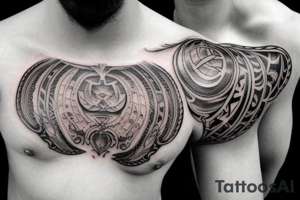roman warrior chest tattoo tattoo idea