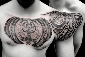 roman warrior chest tattoo tattoo idea